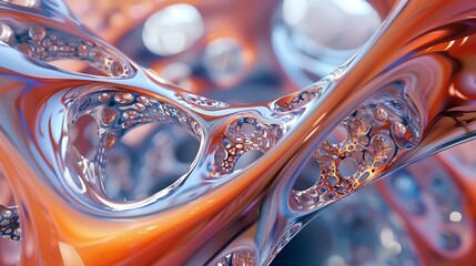 3D rendering of an abstract organic structure with a smooth, reflective surface.