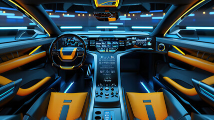 Futuristic car interiors