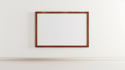 there is a picture frame on the wall with a white background