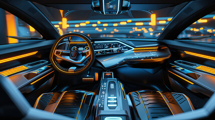 Futuristic car interiors