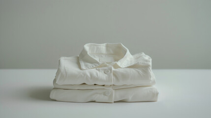 Folded White Children's Pajamas with Minimalist Design