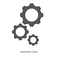 Industrial logo, industry emblem, vector graphics