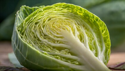 Obraz premium head of cabbage, cabbage, food, vegetable, isolated, green, healthy, fresh, white, leaf, raw, organic, vegetarian, salad, 