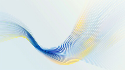 abstract blue and yellow lines on a white background
