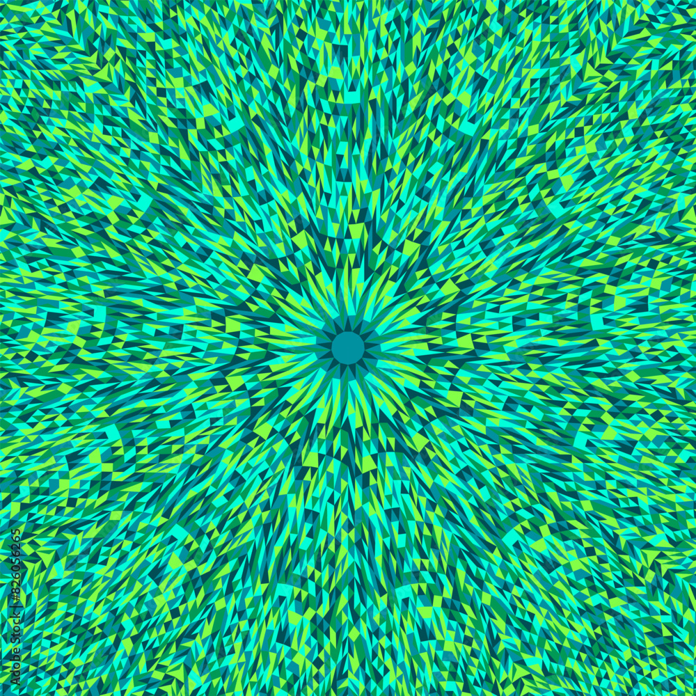 Poster geometrical radial tiled pattern mosaic background - circular colorful psychedelic hypnotic abstract
