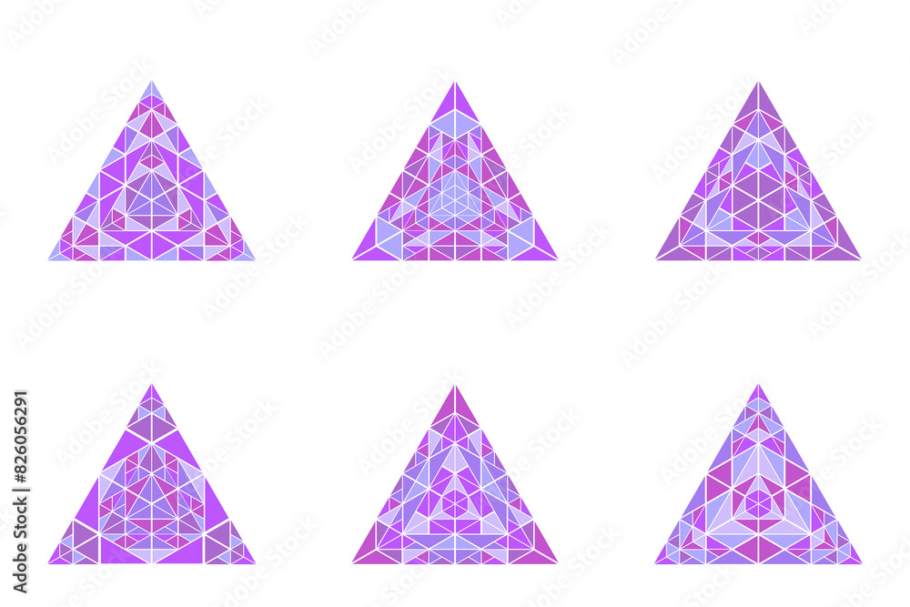 Poster geometrical abstract triangle shape set - geometric polygonal vector designs