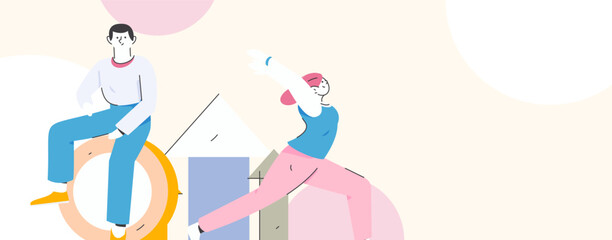 Internet financial management investment flat vector concept operation hand drawn illustration
