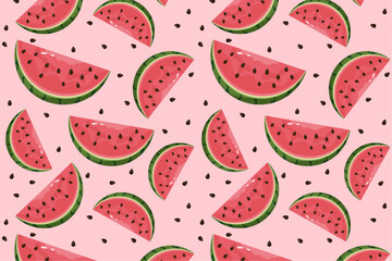 Watermelon pattern. Vector summer pattern.