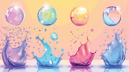 Realistic bubble burst. Animation explosion 3d soap background