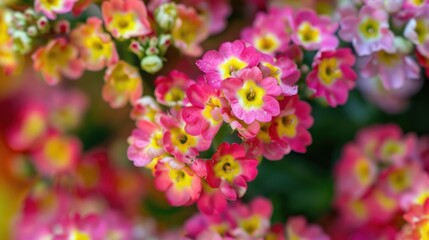 Close-up of a pink and yellow alyssum with large stamens 