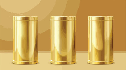 Realistic golden cylinder. 3d gold pillar or can meta