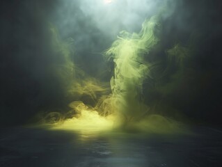 Neongelber, strahlender Nebel