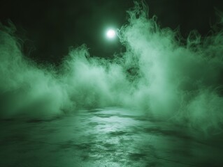 Leuchtendes Grün: Mystischer Nebel