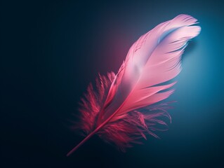 Naklejka premium Neonpink: Leuchtende Feder