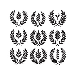 Obraz premium Minimal laurel sign illustration icon logo