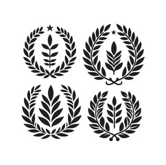 Obraz premium Minimal laurel sign illustration icon logo
