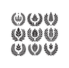 Obraz premium Minimal laurel sign illustration icon logo