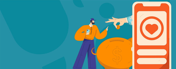 Internet financial management investment flat vector concept operation hand drawn illustration
