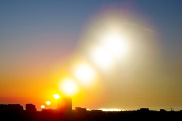 Sunrise over a Coastal Town