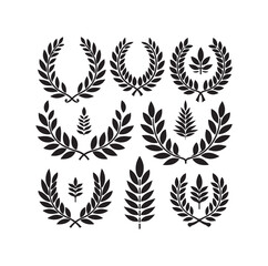 Obraz premium Minimal laurel sign illustration icon logo