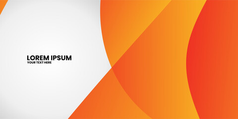 Orange and white abstract shapes with a gradient on a white background.