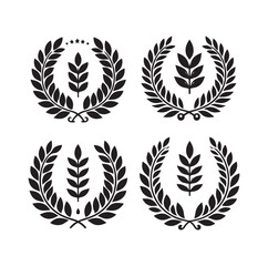 Obraz premium Minimal laurel sign illustration icon logo