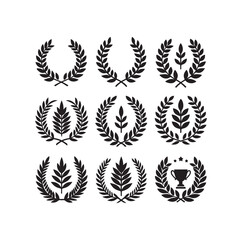 Minimal laurel sign illustration icon logo