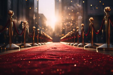 Red carpet in the hall of the royal palace, London, England