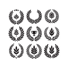 Obraz premium Minimal laurel sign illustration icon logo