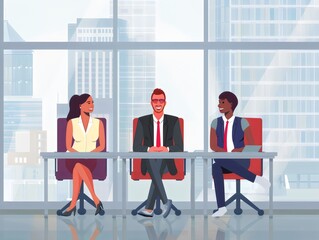 Diverse Business Team Meeting in Modern Office