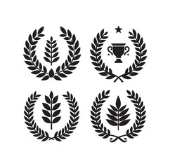 Minimal laurel sign illustration icon logo