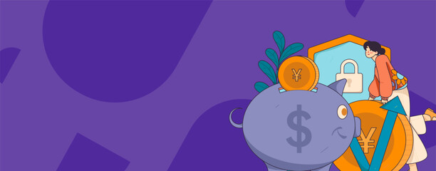 Internet financial management investment flat vector concept operation hand drawn illustration
