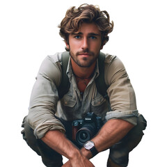 Nature photographer on transparent png background