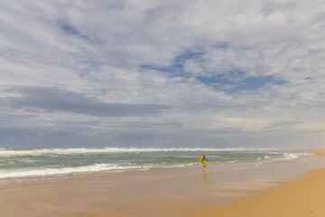 Obraz premium Plage Nord beach, Mimizan, New Aquitaine, France