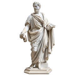 A marble statue isolated in transparent background