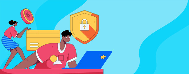 Internet financial management investment flat vector concept operation hand drawn illustration
