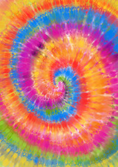 hand painted tie dye pattern with rainbow colours