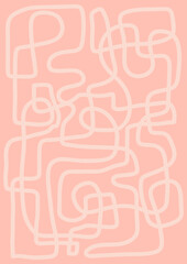 pastel pink hand drawn abstract doodle background 