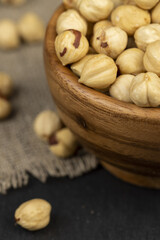 Delicious Yellow Hazelnuts without shells