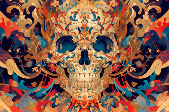color skull on background