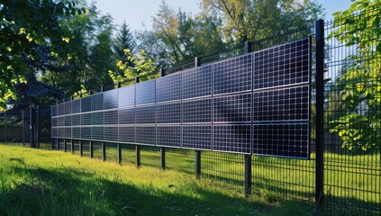 Sustainable Energy with Solar Panels in Nature