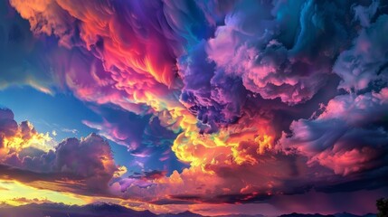 A breathtaking display of natural artistry captured in the form of vibrant clouds.