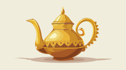 Golden pitcher. Cartoon traditional ancient eastern