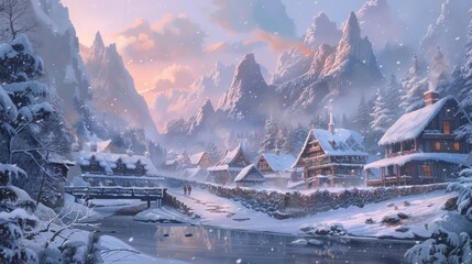 In the heart of snowy mountains, this village offers a serene and picturesque escape. The snow-covered peaks add to its idyllic winter charm.