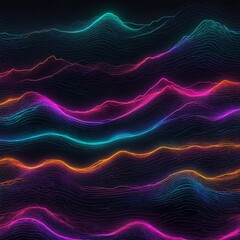 Fototapeta premium Big Neon Wave Background. Creating Ai