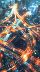 An aerial view of a massive highway network