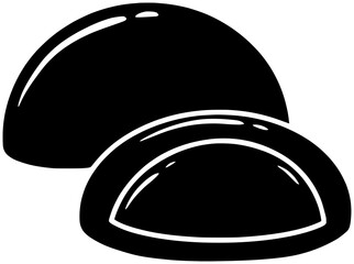 dessert illustration pastry silhouette meal logo food icon snack outline bakery traditional cake chocolate bread pancake brown sugar japanese shape breakfast asia dorayaki for vector graphic