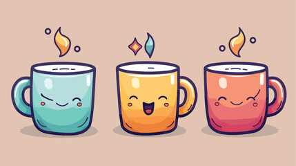 Hot drink mug. Cute ceramic cup icon Cartoon Vector