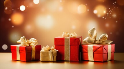 surprise gift box wrapped with ribbon.