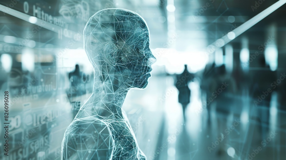 Poster 3d modeling digital animation: an illustration showcasing a wireframe model used in digital animatio